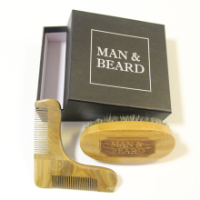 Kit de toilettage de barbe en bois de style sandale pour homme